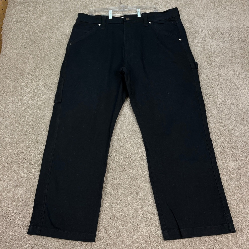 Levi Strauss Signature Pants Men 40x30 Black Straight Leg Workwear Carpenter EUC